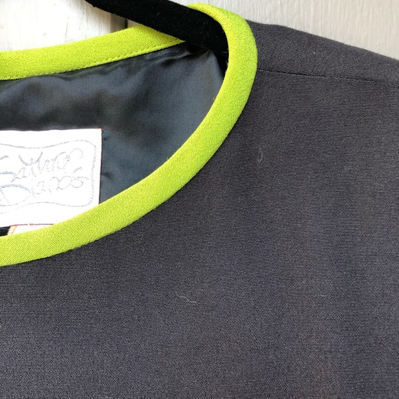 Vintage Black Neon Geometric Long Sleeve Tunic Dress by Kathryn Dianos Size 12 - Picture 7 of 8